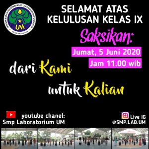 Read more about the article Kelulusan SMP Laboratorium UM Tahun Ajaran 2019/2020