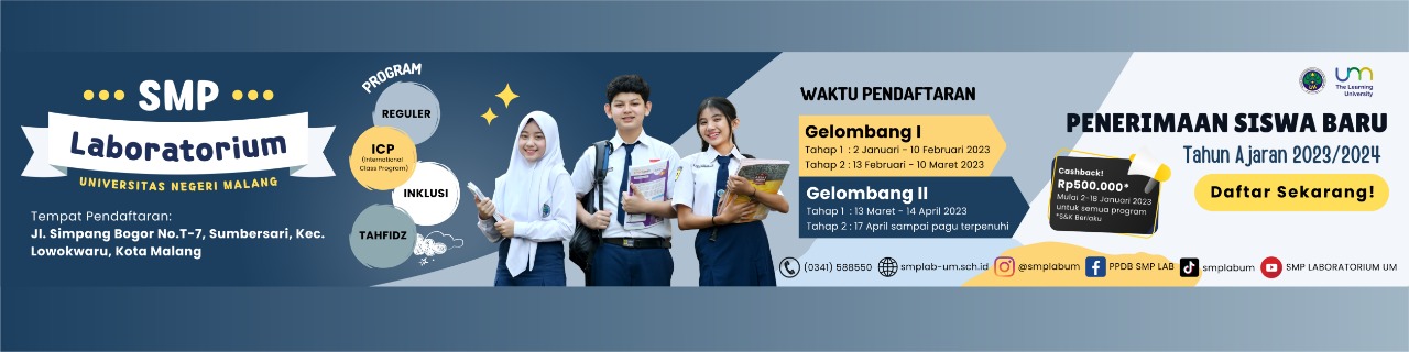 PENGUMUMAN PPDB SMP LAB UM GELOMBANG 2 TAHAP 1.1 – SMP LABORATORIUM